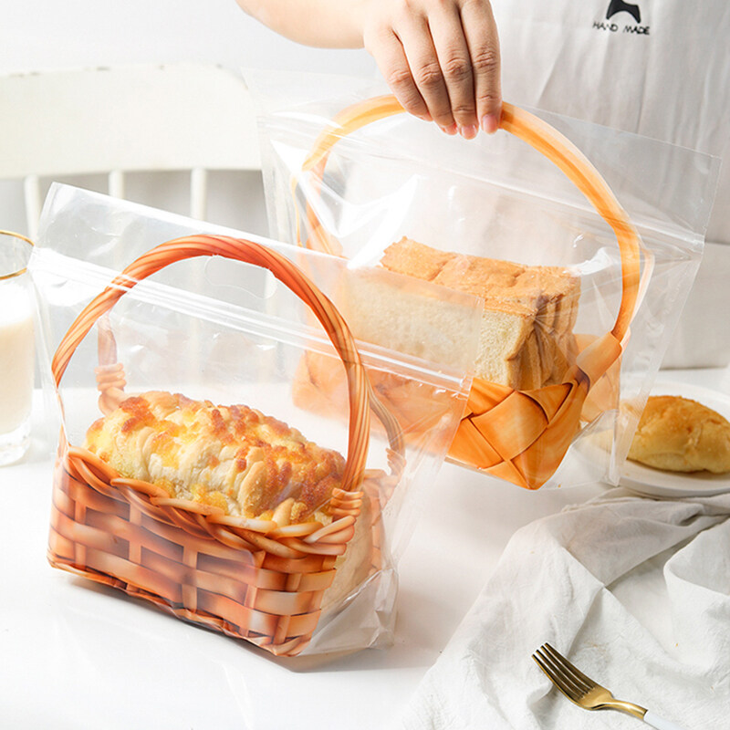 Bread bag packaging reusable Toast bag Pineapple Bun Transparent bag Self-sealing food bag Bread Loaf bag Goodies bag Bread box Sandwich bag Hot Dog bag Lunch bag