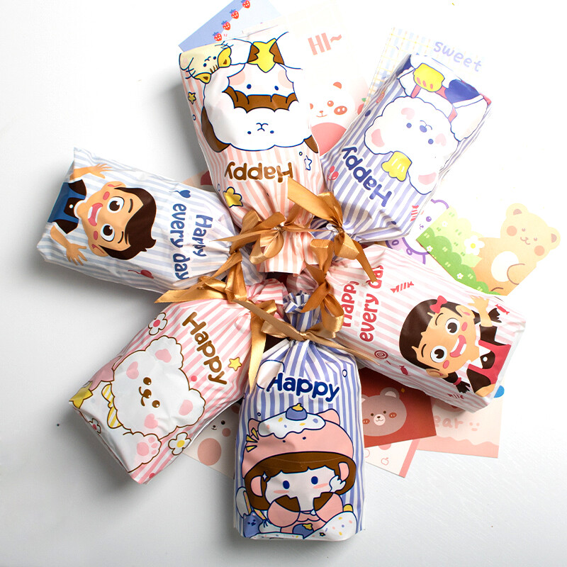 Gift bag,Candy bag,Cookies packaging,Goodies bag,Drawstring bag,reusable packaging,Cartoon storage Bag,Packing bag,small Self-Adhesive bag for Valentine's Day/Children's Day