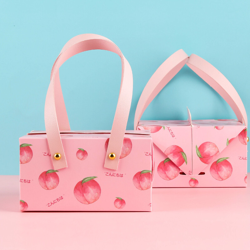 3pcs Pink Gift box Candy box Cookies box Wedding Packaging box Snack paper box Goodies Bag Door Gift wrapping for Party/Birthday