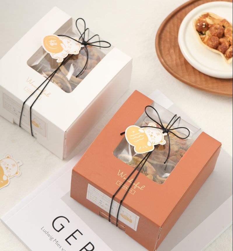 50pcs Gift box Cookies box Candy box Chocolate box Paper box Goodies bag Pastry box Baking Door gift for birthday/Children's Day/Wedding packaging