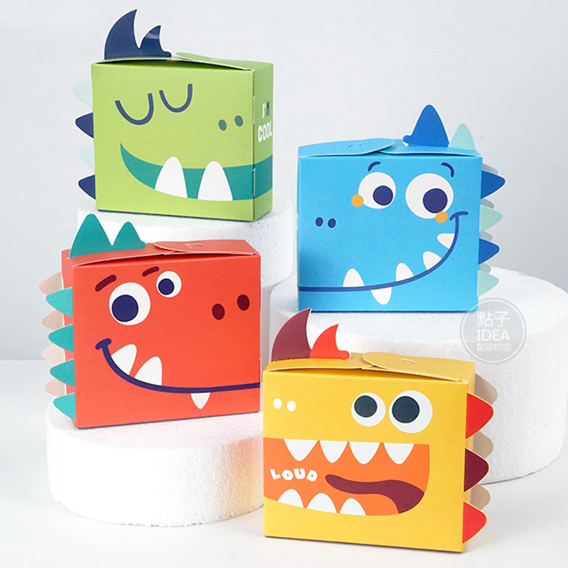 100Pcs Gift box Candy box Cookies packaging Snack box Goodies bag Cartoon box Goodies bag Favor gift  Door Gift wrapping for Wedding/Birthday/Children's Day