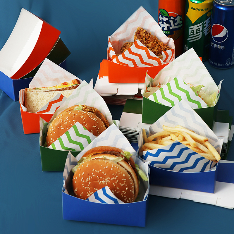 100pcs korean Sandwich box/bag Sandwich wrapper paper Bread box portable packaging Toast bread box Breakfast box Hotdog box Hamburger packaging baking decor Lunch box